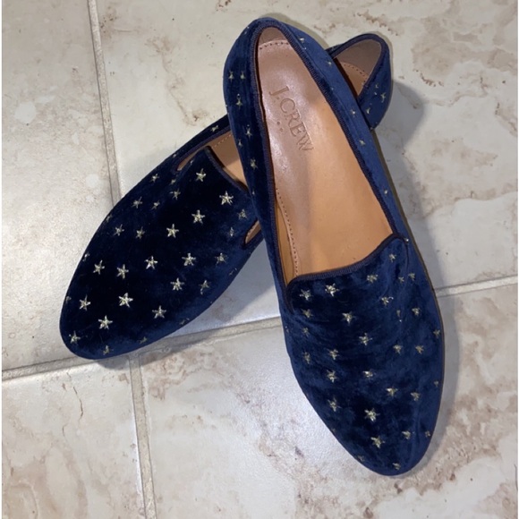 J. Crew Blue Velvet Loafers - Picture 2 of 6